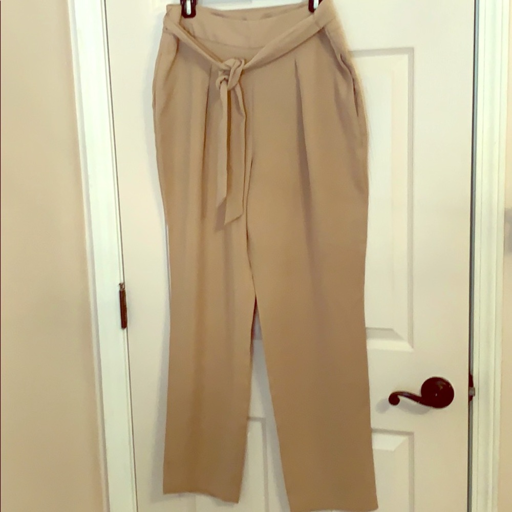Antonio Melani neutral trousers with tie belt